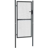 vidaXL Mesh Garden Gate Galvanised Steel 100x175 cm Grey