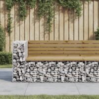 Banc de jardin design gabion 122x71x65,5cm bois de pin imprégné vidaXL