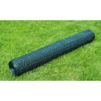 Vidaxl – Grillage rigide 25x0,5 m vert – Revêtement PVC résistant aux intempéries – Pour volières et clôtures de volailles