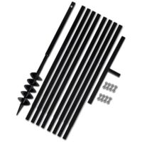 Vidaxl – Tarière manuelle 1 m avec tube d'extension 9 m – Acier super résistant pour aération compost et mélange sols – Diamètre 100 mm