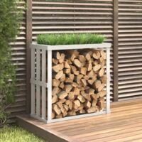 Vidaxl – Porte-bûches d’extérieur blanc 108x52x106 cm – Bois massif de pin – Bac à plantes décoratif – Protection contre humidité et pourriture