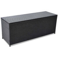 Vidaxl – Coffre de jardin en résine tressée 150x50x60 cm – Capacité de charge élevée – Design moderne pour extérieur – Résistant aux intempéries