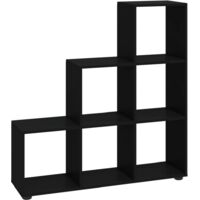 Bibliothèque escalier Noir 107 cm Bois d'ingénierie vidaXL