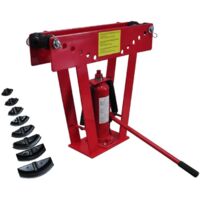 Vidaxl – Cintreuse hydraulique 16 tonnes – 8 matrices pour tuyaux de 15 à 80 mm – Construction acier – Angle de pliage 90°