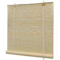 Vidaxl – Stores enrouleurs en bambou naturel 120 x 160 cm – Filtrant la lumière – Système d'attache cordes tissées – Facile à nettoyer