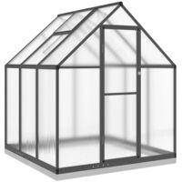 Vidaxl – Serre de jardin polycarbonate 169x169x202 cm – Cadre aluminium résistant aux intempéries – Panneaux UV 4 mm – Installation rapide