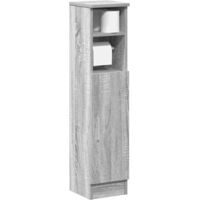 Vidaxl – Meuble de salle de bain sonoma gris 20,5 x 22 x 90 cm – Bois d'ingénierie – Avec porte-rouleau – Capacité 60 kg