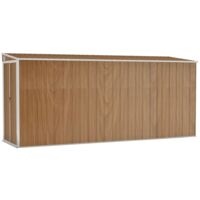 Vidaxl – Abri de jardin métal 118x382x178 cm – Acier galvanisé marron – Double porte verrouillable – Protection contre intempéries