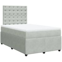 Sommier à lattes de lit et matelas Gris clair 120x200cm Velours vidaXL