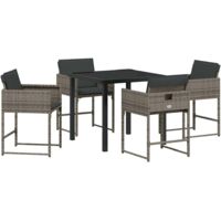 vidaXL Ensemble de salle à manger pour jardin 5 pcs Gris polyrotin