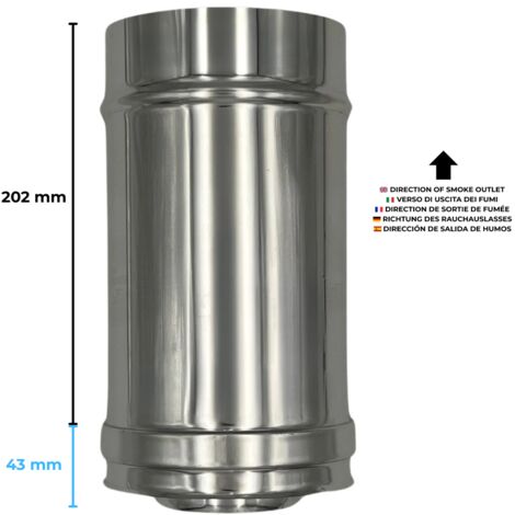 Adaptateur conduit double à simple paroi Noir/Anthracite Massinox