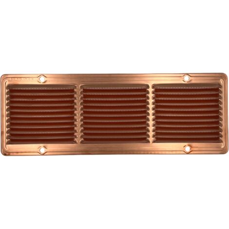Grille d'Aération Rectangulaire en Cuivre avec Filet Anti Insectes – 15 x 41,5 cm