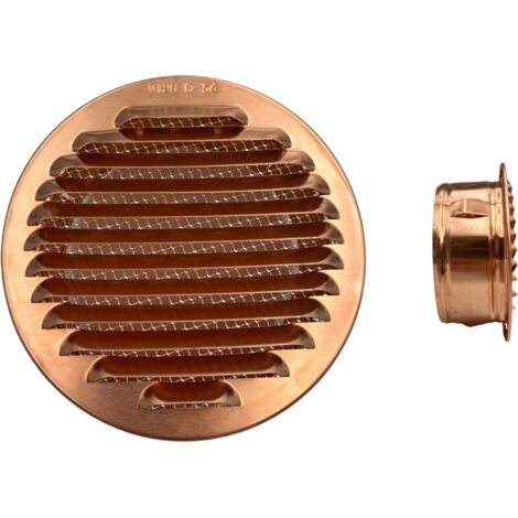 Grille d'Aération Ronde en Cuivre avec Filet Anti Insectes – 160 mm