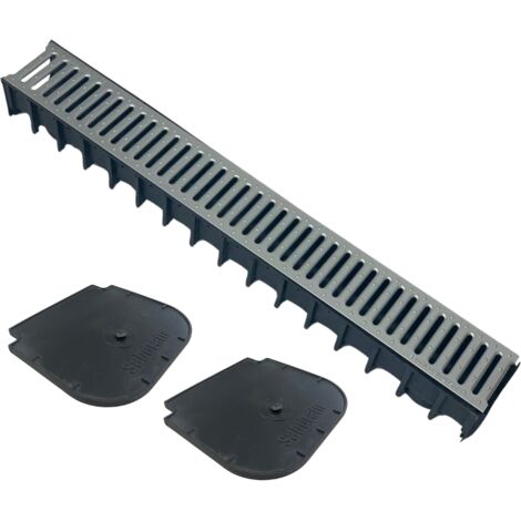 EINSIDE Caniveaux de Récupération d'Eau et de Drainage des Eaux de Pluie avec Grille Galvanisée – Hauteur 10 cm (1/5)