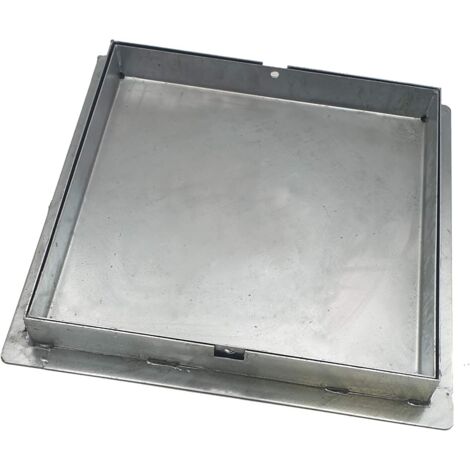 Einside – Couvercle à carreler en acier galvanisé – Trappe d'inspection lourde 20 x 20 cm – Hauteur 5 cm – Cadre en T pour étanchéité