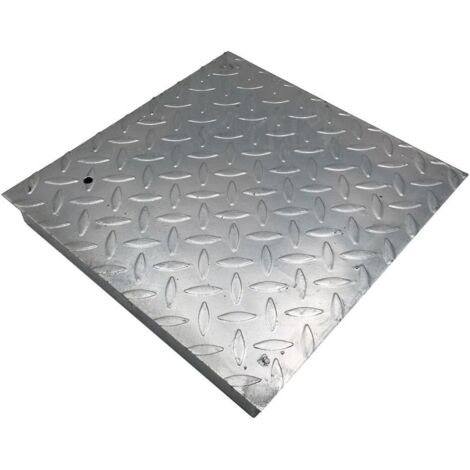 Einside – Couvercle renforcé en acier galvanisé pour regard de branchement – 35 x 35 cm – Cadre en T pré-galvanisé pour béton et brique