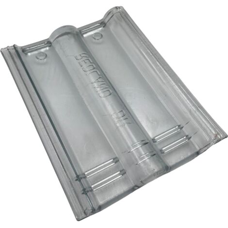 Einside – Tuile double romaine en verre transparent 41,5x33cm – Épaisseur 5,5cm – Poids 4,6kg – Pour toiture lumineuse et durable