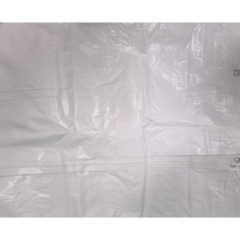 Bâche de Protection d'Échafaudage Anti-poussière pour Chantier, Blanc – 1,8 x 25 mètres