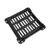 Einside – Grille en fonte ductile C250 – 40 x 40 cm – Charge lourde jusqu'à 25,49 tonnes – Évacuation efficace avec siphon polypropylène