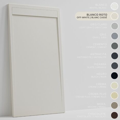 SOULHOME Duschwanne - Mineralguss & Gel Coat - Stein-Struktur - Rutschfest - Cremeweiß - 140x80- Extraflach 3cm - Inklusive Ablassventil - Minimalistisches Design (1/5)