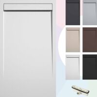 SOULBATH Duschwanne – Harz – Gelcoat – Glatte/Stein-Textur – Rutschfest – Farbe Weiß 100x90 Extra plat 3Cm Minimalistisches Design