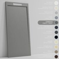 SOULBATH Duschwanne – Harz – Gelcoat – Glatte/Stein-Textur – ZEMENTGRAU – Rutschfest- 180x80 Extra flach 3 cm – Elegantes Design