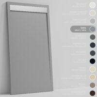 SOULHOME Duschwanne - Mineralguss & Gel Coat - Stein-Struktur - Rutschfest - Grau - 100X70- Extraflach 3cm - Inklusive Ablassventil - Edelstahl-Ablaufgitter