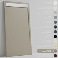 SOULHOME Duschwanne - Mineralguss & Gel Coat - Stein-Struktur - Rutschfest - Mokka - 180X70- Extraflach 3cm - Inklusive Ablassventil - Edelstahl-Ablaufgitter
