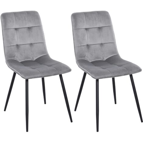 Ensemble de deux chaises de salle à manger, gris ,45x63x90cm (1/5)