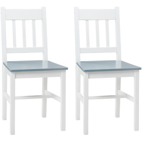Deux chaises de cuisine, dossier en pin, 41x46.5x85.5cm (1/5)