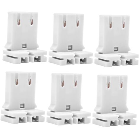 6pièces Support De Douille De Tube Fluorescent Type Pour Conversion Led Système Éclairage Pratique Pour Bureau Et Maison (1/5)