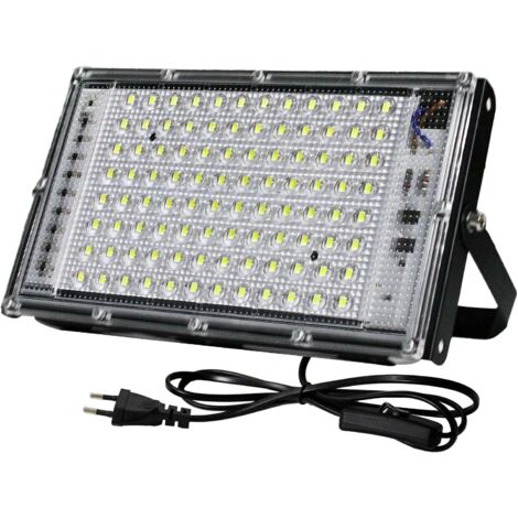 Projecteur LED d'extérieur 100 W, projecteur LED blanc froid 6500 K, haute luminosité 8000 lumens, conception étanche IP65, adapté à l'éclairage LED dans les cours, garages, stades, usines et routes
