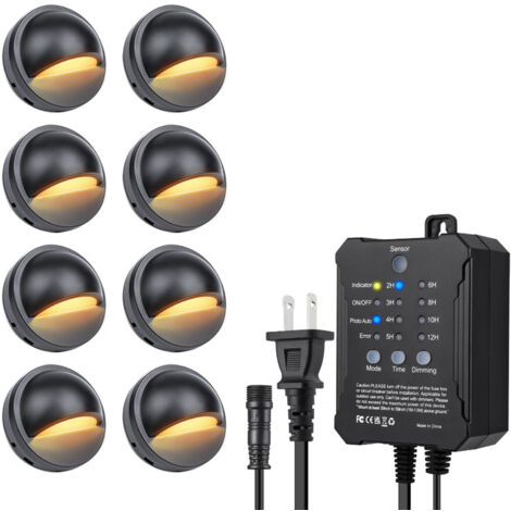 8pcs Kit éclairage terrasse basse tension détecteur/minuterie (1/5)