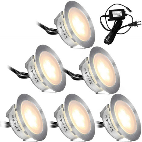 6pcs Spot LED Encastrable Blanc Chaud, IP67 Étanche,DC12V
