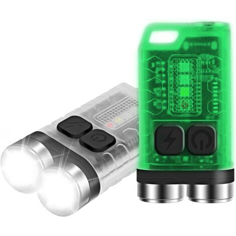 Mini lampe de poche LED porte-clés et mousqueton, partagez