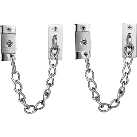 Serrure de porte, butée de fenêtre, chaîne de sécurité, anti-perforation/anti-perforation, argent (1/5)