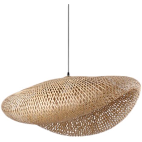 Lustre, tissage en bambou naturel vintage, E27 adapté au salon/chambre/salon de thé, 60 cm (1/5)