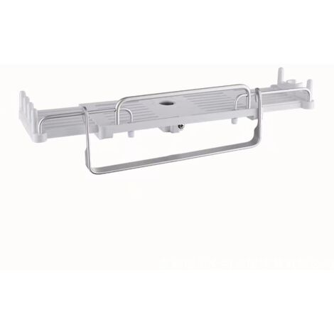 Support de douche télescopique, porte-serviettes, adapté à une barre de douche de 18 à 25 mm, blanc (1/5)