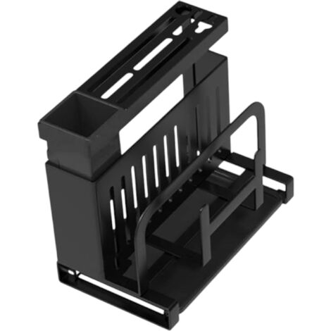 Étagère de rangement multifonctionnelle intégrée pour comptoir de cuisine, 25 x 16 x 23 cm, noir (1/5)