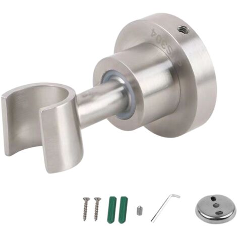 Support de pommeau de douche, en acier inoxydable, support de pommeau de douche rotatif et réglable (1/4)