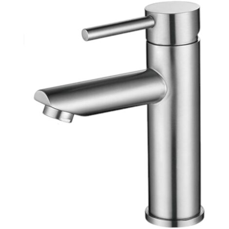 Robinet de salle de bain, acier inoxydable 304, chaud et froid, avec flexible de 60 cm (1/5)