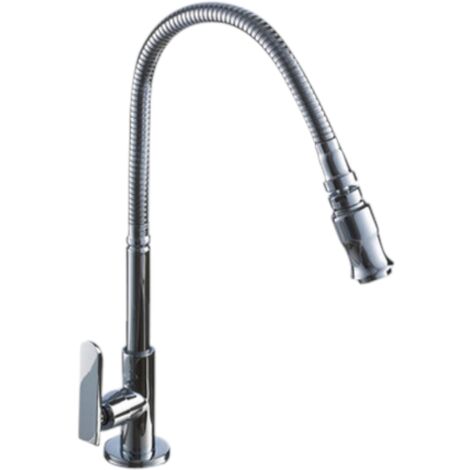 Robinet d'évier de cuisine, eau froide simple rotative, modèle universel vertical en cuivre (1/5)