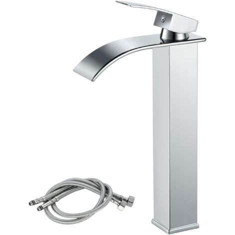 Robinet de salle de bain, laiton chromé, eau chaude et froide disponibles, style haut de gamme (1/5)