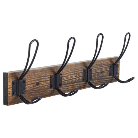 Porte-manteau mural, porte-manteau mural avec 4 patères de style campagnard (1/5)