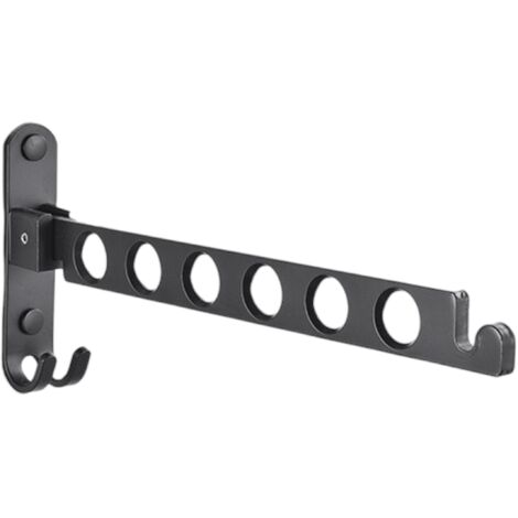 Séchoir à linge pliable, sans perforation 31cm, 6 trous noir, convient pour balcon (1/5)