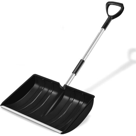 Pelle à neige, réglable, portable, grande capacité, profil en aluminium, bord coulissant, conception détachable, poignée en D, adaptée à la conduite en voiture de jardin et au camping en plein air (1 (1/5)