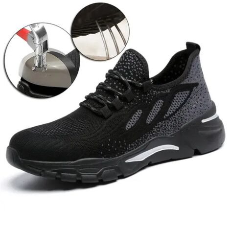 Chaussures de Sécurité Pour Hommes,Chaussures de Travail Légères Pour Femmes Chaussures de travail EU 41 Respirantes Anti Ecrasement (1/4)
