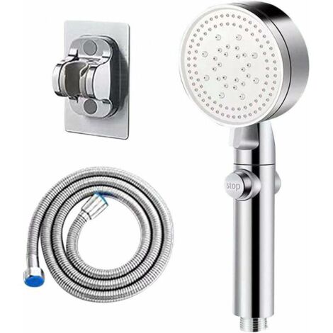 Pommeau de Douche à Haute Pression économie d'eau, Douchette Douche Salle de Bain Réglable à 6 Modes, Pommeau de Douche Anti Calcaire avec arret (1/5)