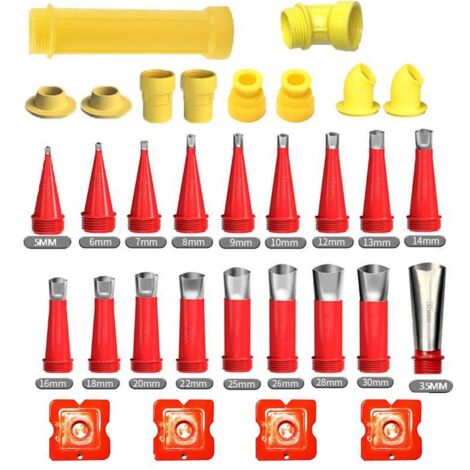 Calfeutrage Buse Applicateur Réutilisable, Trousse à outils universelle de buse en caoutchouc intégrée, Kit D'outils De Buse En Caoutchouc (32PCS) (1/5)