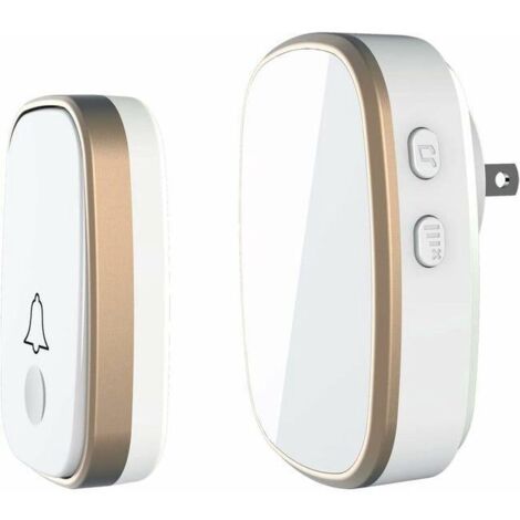 Sonnette sans fil, aucun câblage requis, longue distance, bonne qualité sonore, volume suffisamment fort, sonnette flash domestique sans fil, facile à installer (1 pièce) (1/5)